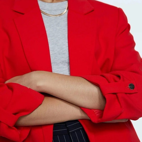 Zara blazer brand new, red with rolled-up sleeves, size S