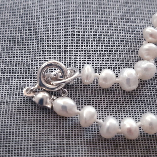 Antoinette Jewelry Set with Natural Freshwater Pearls and 925 Silver Necklace and Bracelet, New