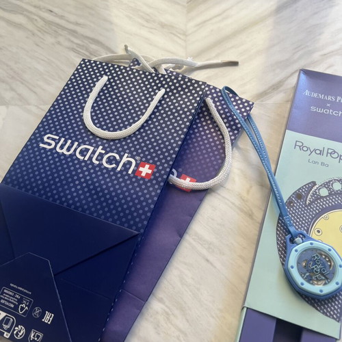 AP x Swatch Royal Pop Pocket Watch, Lan Ba and Black