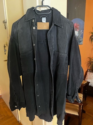 Unisex denim shirt new, black oversized, size M