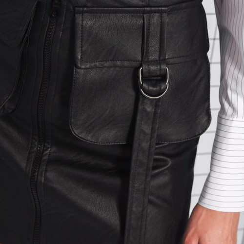 Arpyes mini skirt like new, leather, size S/M, black