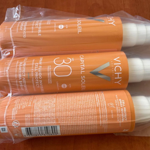 Vichy Capital Soleil Cell Protect Sunscreen Spray SPF30 new, pack of 3