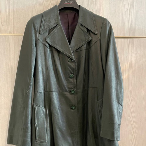 Vintage Leather Trench Coat England Size S M used