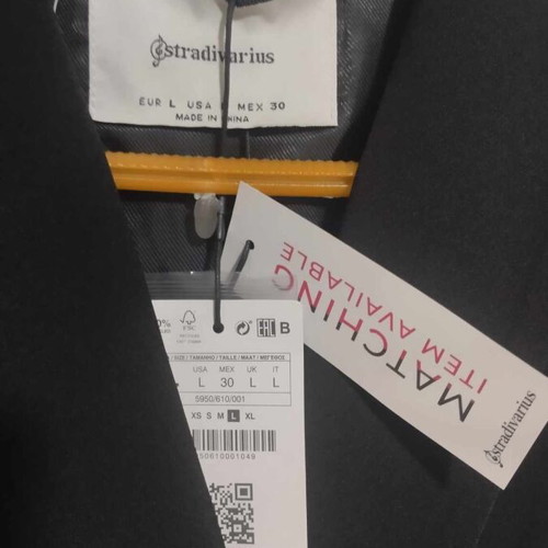 Long double-breasted vest Stradivarius black L new