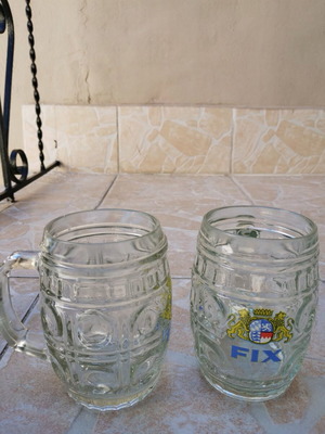 Fix beer glasses collectible used, 1970s decade, set of 2