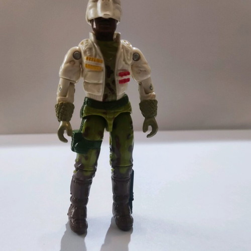 G.I. Joe Stalker Figure (Tundra Ranger v2) used, 1989 with helmet and kayak