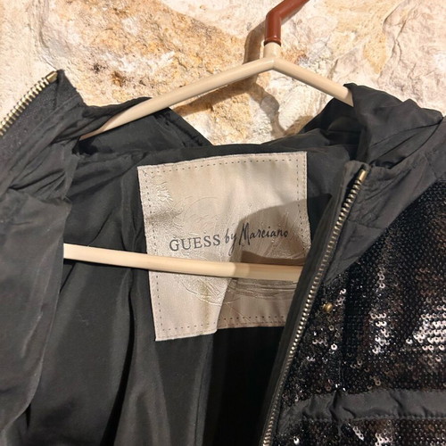 Guess by Marciano black sequin puffer jacket like new