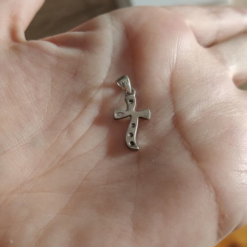 Silver chain with three pendants used, 925 sterling, 20cm