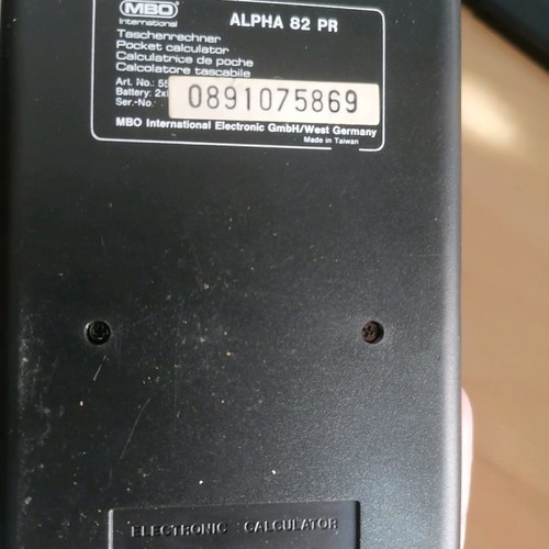 MBO Alpha 82 PR scientific calculator used