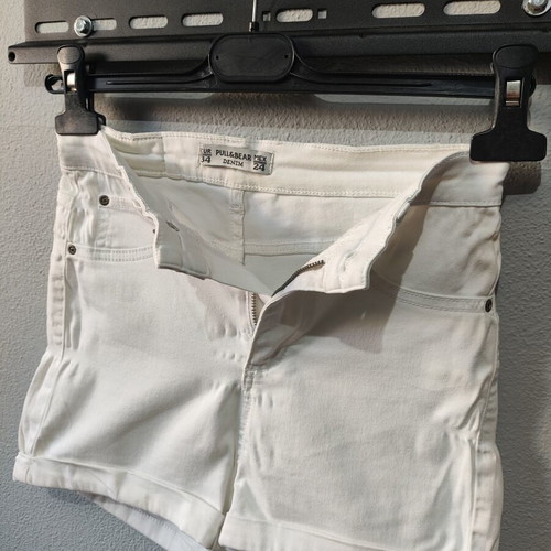 Pull & Bear women's white denim shorts size 34