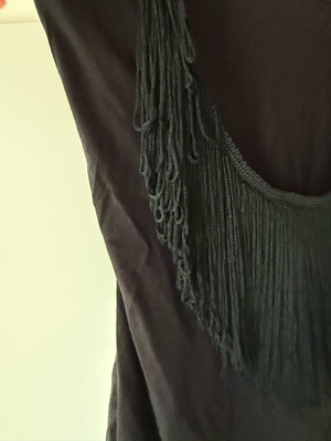 Sexy bodysuit with fringes on the back new, size M, black