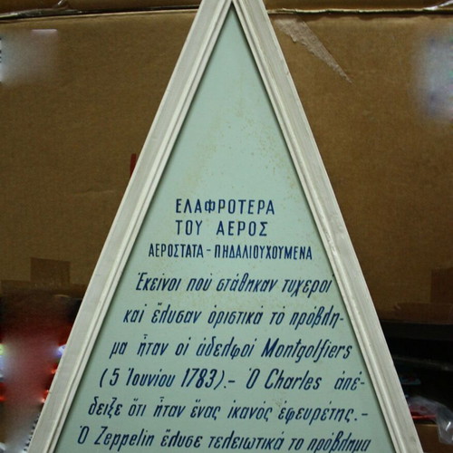 Vintage 70's "Aerostata" painted educational board used