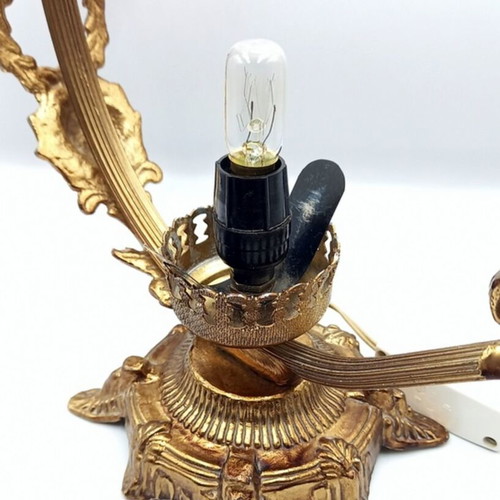 Metal old lamp with glass chimney used