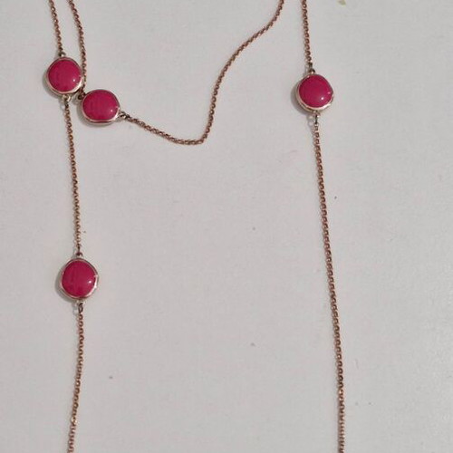 Anna Maria Mazaraki long necklace 61 cm rose gold + Anna Maria Mazaraki ring with initial A