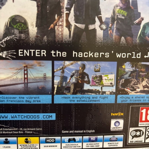 Watch Dogs 2 PlayStation 4 like new
