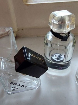 Authentic perfume bottles used, set of 4