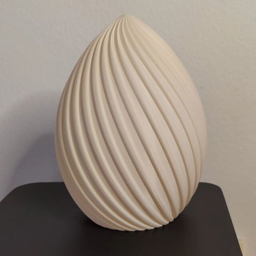 Spiral Egg lamp new, white ivory 3D printed plastic