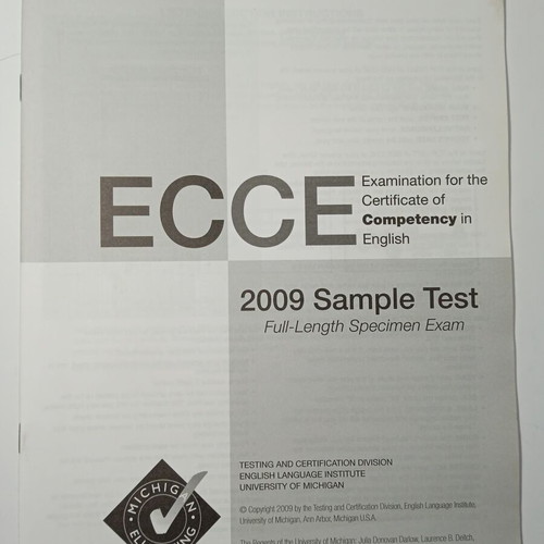 ECCE 2009 Sample Test with Answers Michigan new