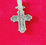 Apefthon double-sided silver cross pendant