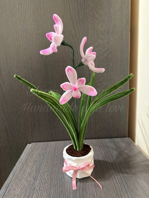 Eternal orchid in plaster pot custom made