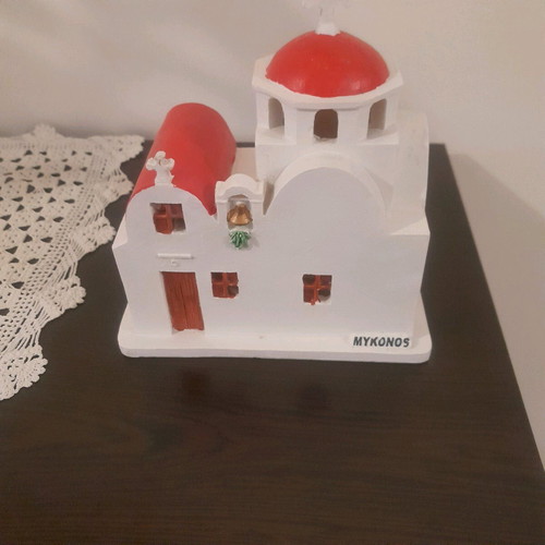 Decorative Mykonos church new with internal light gypsum 15×17