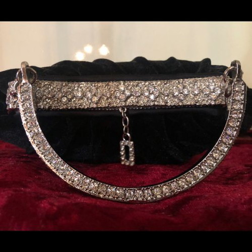 Evening velvet handbag with Swarovski stones new