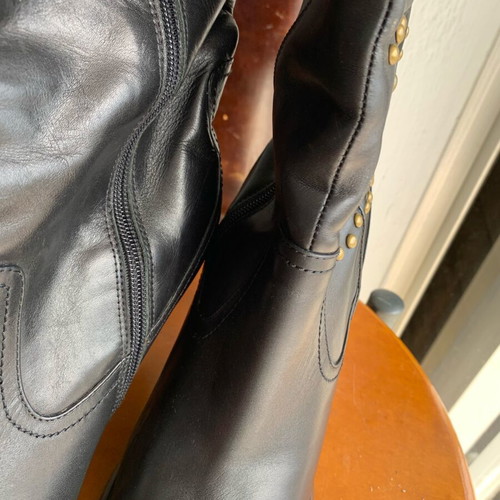 A.L.E. Black Leather Boots with Warm Fleece Lining Size 38 Like New