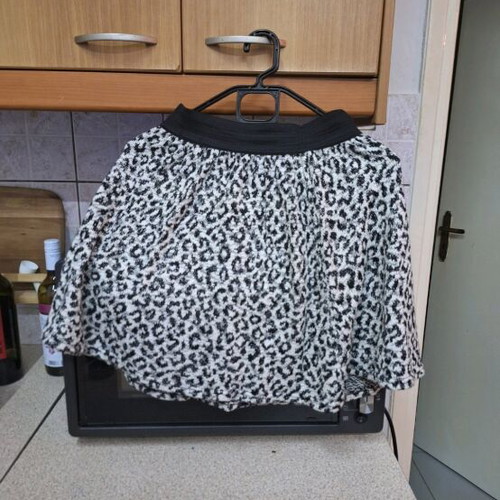 Leopard short skirt new, black and white, size S
