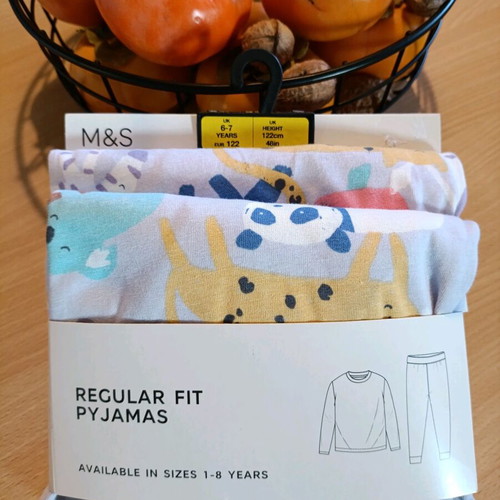 Marks and Spencer pyjamas for girl new, size 6-7 multicolored