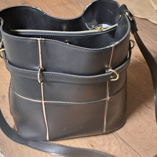 Elena Athanasiou shoulder bag used, black, recycled leather