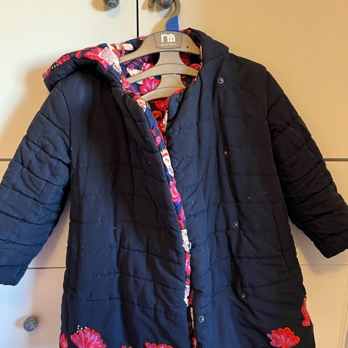 Girls' reversible jacket 4-5 years like new, blue multicolor