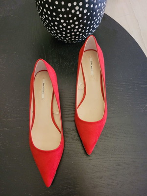 Γόβες Zara με τακούνι kitten, κόκκινες, καινούργιες