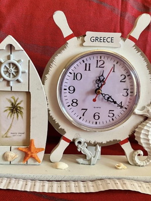 Beach House Nautical Clock and Photo Frame Greece souvenir new
