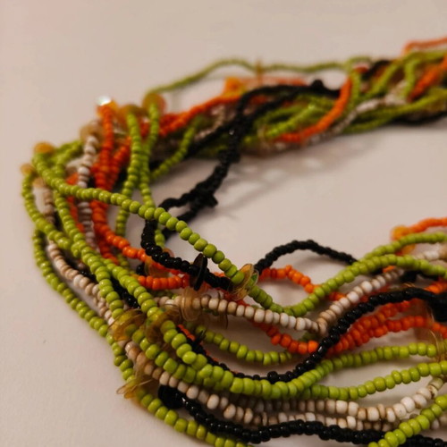 Boho handmade necklace like new with multistrand beads