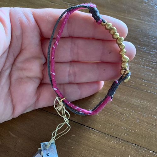 Aleema Handmade Bracelet with 24K Gold-Plated Bronze New