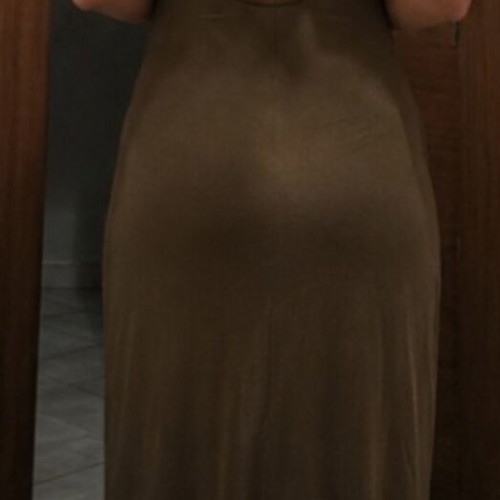 Caramella long off-shoulder dress like new with side slit and beautiful back