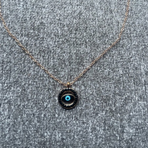 Evil Eye Necklace in Rose Gold Stainless Steel like new