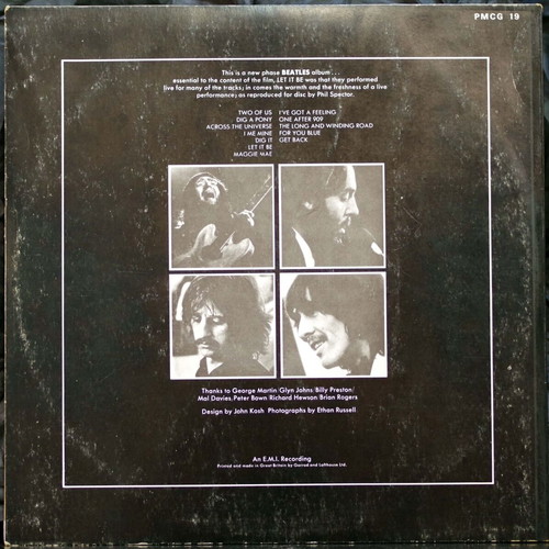 Beatles Let It Be vinyl record used, rock genre, Parlophone 1970