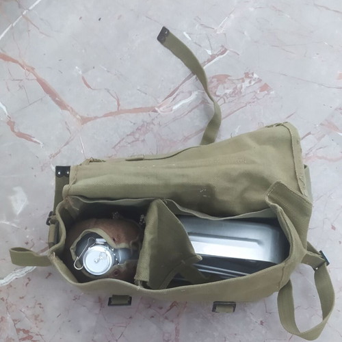 Authentic Greek Army Campaign Set with Canteen, Flask & Case like new