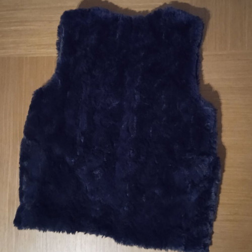 Zara kids fur vest like new, dark blue
