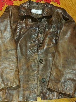 Vera Pelle leather jacket brown like new, size M
