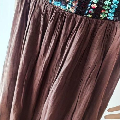Skirt New With Wide Embroidered Sequin Waistband