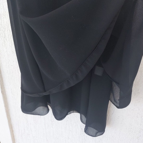 James Lakeland chiffon sleeveless dress, black, large, made in Italy