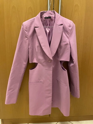 Zara mini blazer dress with cutouts like new, pink and purple