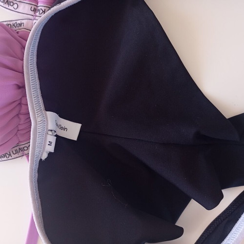 Calvin Klein bikini set like new, medium bottom, small top, black and purple