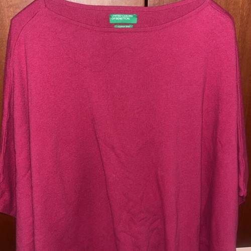 Benetton Cashmere Blend Poncho Cape like new, pink, one size