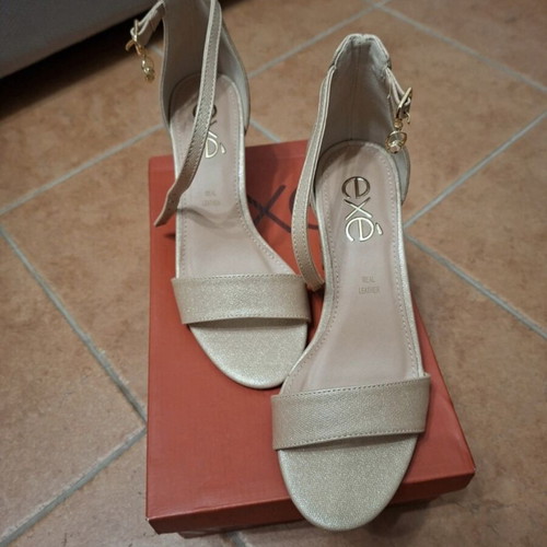 Exe beige sandals like new, leather, 7.5cm heel, size 37