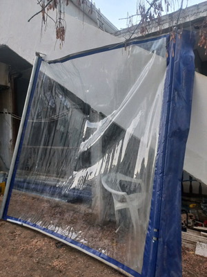 Transparent PVC sheets used, disassembled