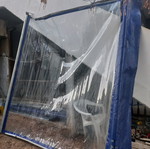 Transparent PVC sheets used, disassembled