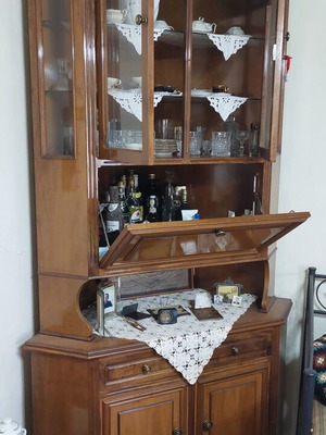 Corner display cabinet used solid walnut, 2 pieces, 150x220